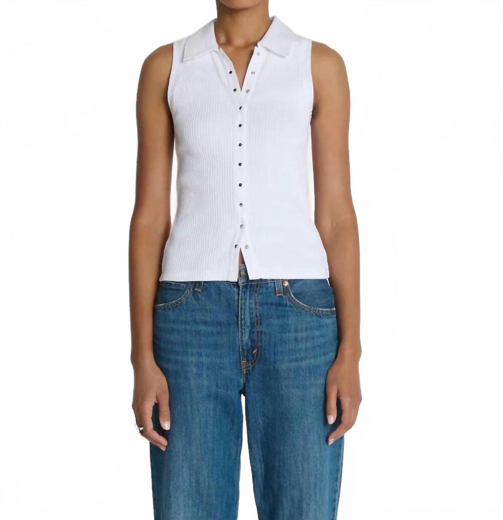 NEW NATION LTD jaylin polo top in white